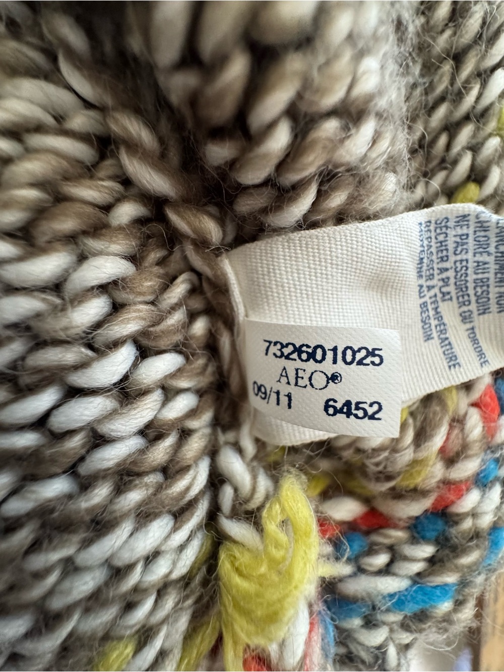 American Eagle Aztec Southwestern Chunky Knit Open Front Cardigan Sweater - Picture 7 of 9